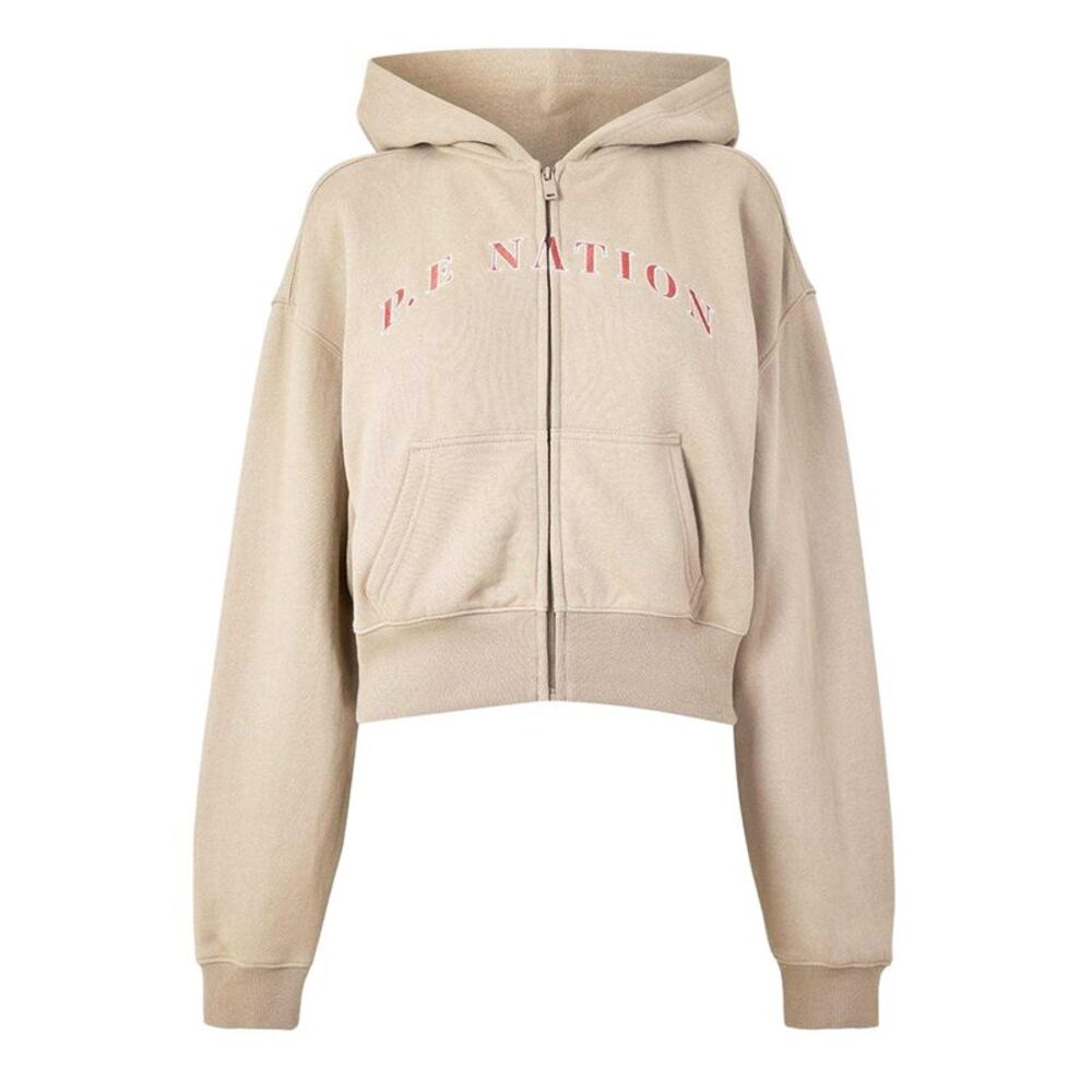 PE Nation Womens/Ladies Eastside Cropped Fleece Jacket / Oxford Tan